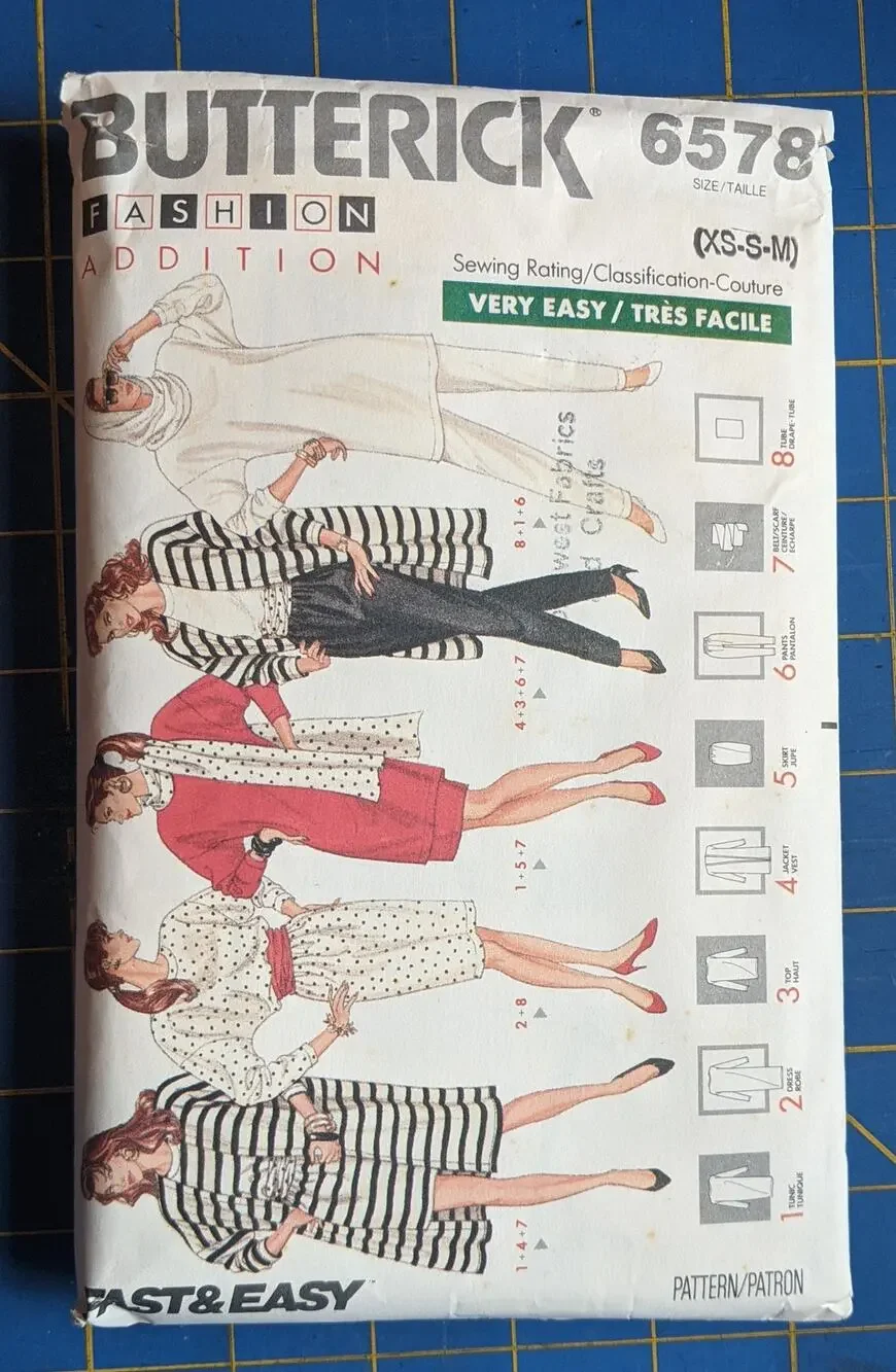 UNCUT Butterick Pattern 6578 Separates Size XS-M